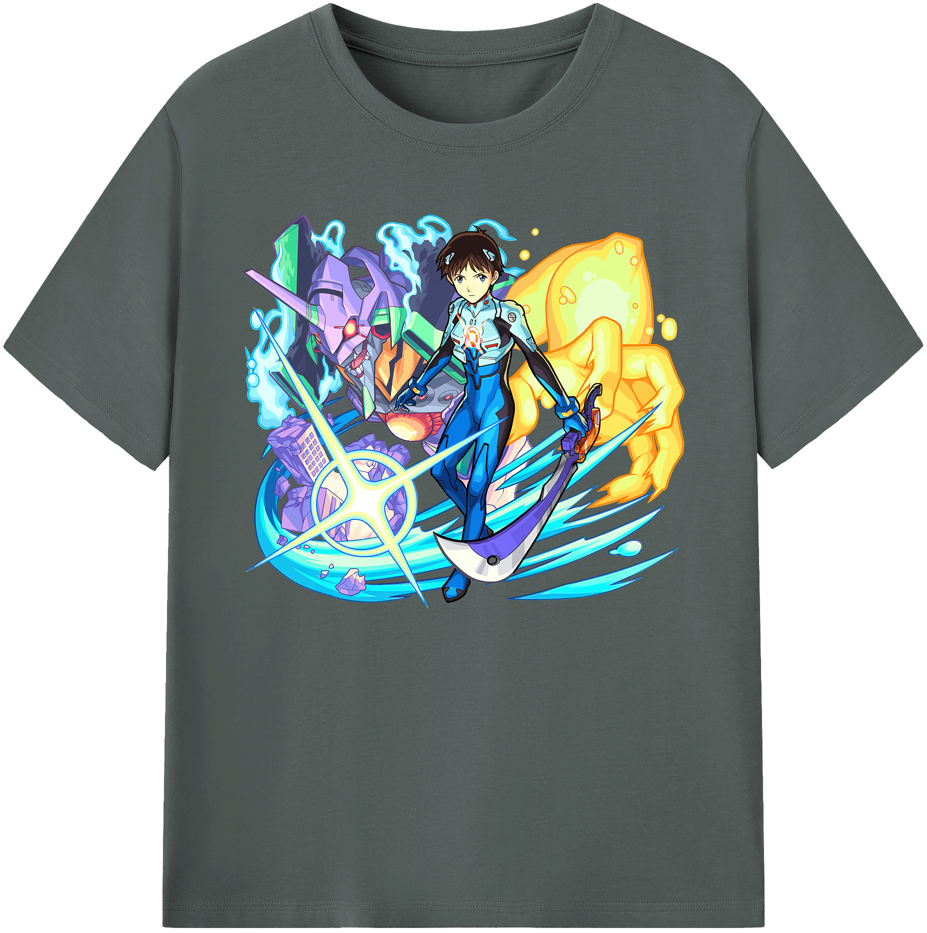 （画像用） EVA 新世紀エヴァンゲリオン 綿100％ メンズ半袖Tシャツ｜肌触りやわらか＆通気性
